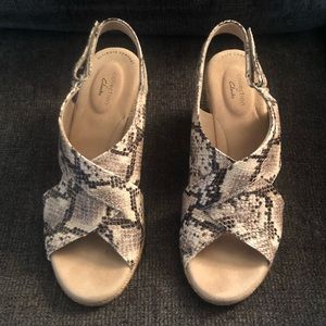 Clarks snakeskin wedges